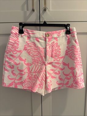 Lilly Pulitzer Sarisssa Stretch Shorts with Pink Floral Print NWOT